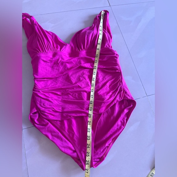 Lauren Ralph  Lauren PLUMERIA Beach Club Solid Twist One-Piece Swimsuit  18W - Picture 8 of 14